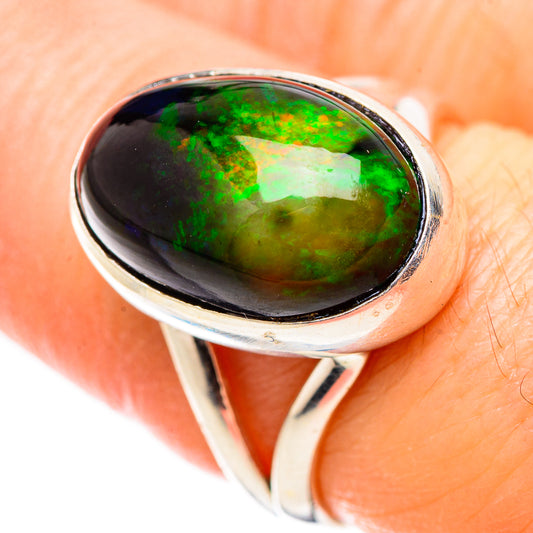 Black Opal Rings handcrafted by Ana Silver Co - RING130229