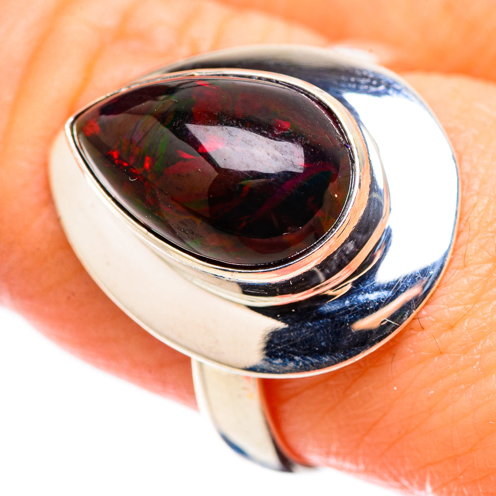 Black Opal Rings handcrafted by Ana Silver Co - RING130230