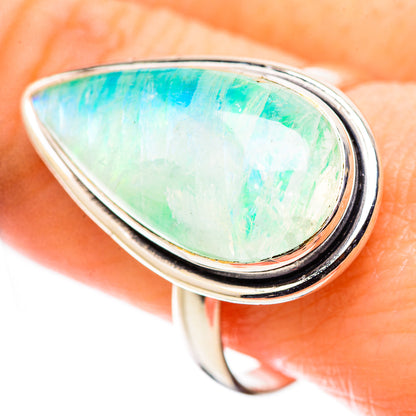 Green Moonstone Rings handcrafted by Ana Silver Co - RING130239