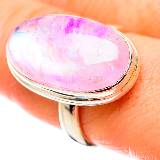 Pink Moonstone Rings handcrafted by Ana Silver Co - RING130242