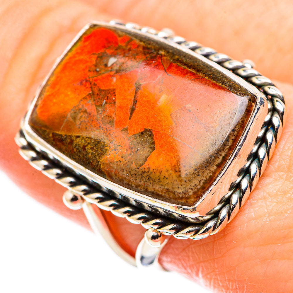 Ammolite Rings handcrafted by Ana Silver Co - RING130244