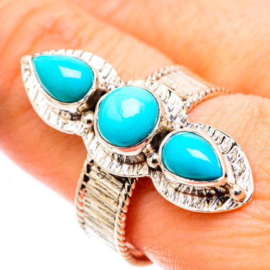 Sleeping Beauty Turquoise Rings handcrafted by Ana Silver Co - RING130251