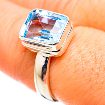 Blue Topaz Rings handcrafted by Ana Silver Co - RING130253