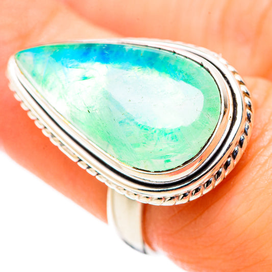 Green Moonstone Rings handcrafted by Ana Silver Co - RING130257