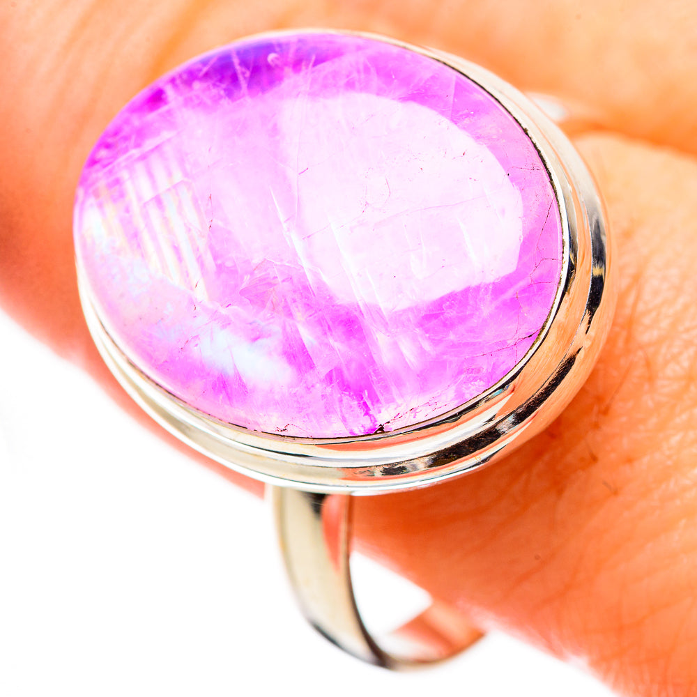Pink Moonstone Rings handcrafted by Ana Silver Co - RING130260