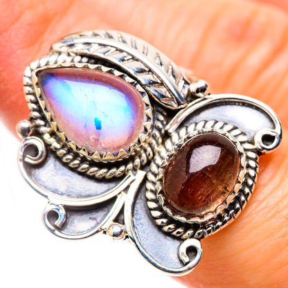 Rainbow Moonstone Rings handcrafted by Ana Silver Co - RING130266