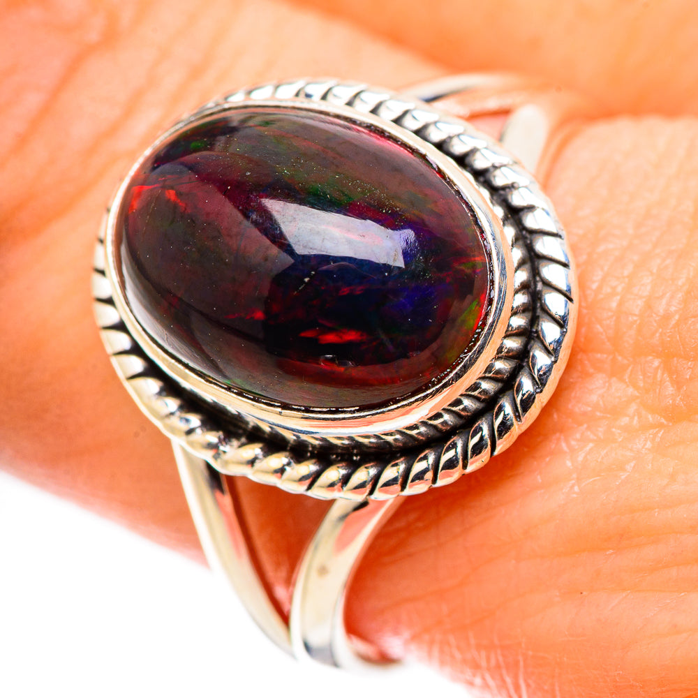 Black Opal Rings handcrafted by Ana Silver Co - RING130269