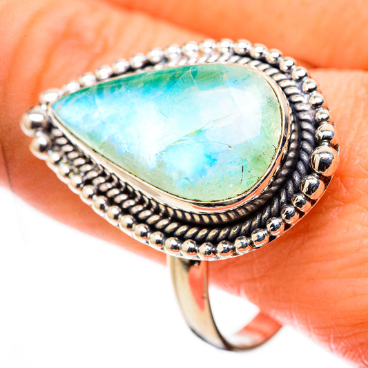 Green Moonstone Rings handcrafted by Ana Silver Co - RING130279