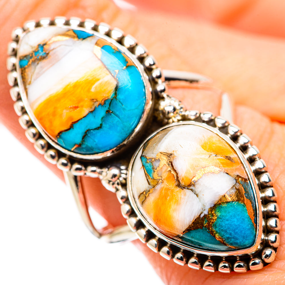 Spiny Oyster Turquoise Rings handcrafted by Ana Silver Co - RING130290