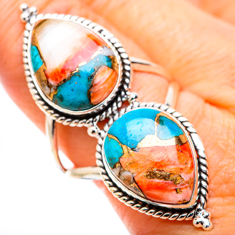 Spiny Oyster Turquoise Rings handcrafted by Ana Silver Co - RING130293