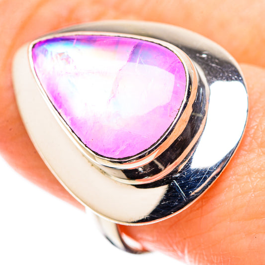 Pink Moonstone Rings handcrafted by Ana Silver Co - RING130308