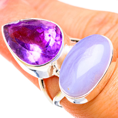 Blue Lace Agate Rings handcrafted by Ana Silver Co - RING130310