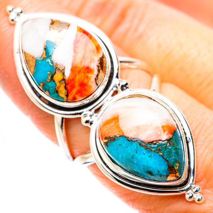 Spiny Oyster Turquoise Rings handcrafted by Ana Silver Co - RING130318