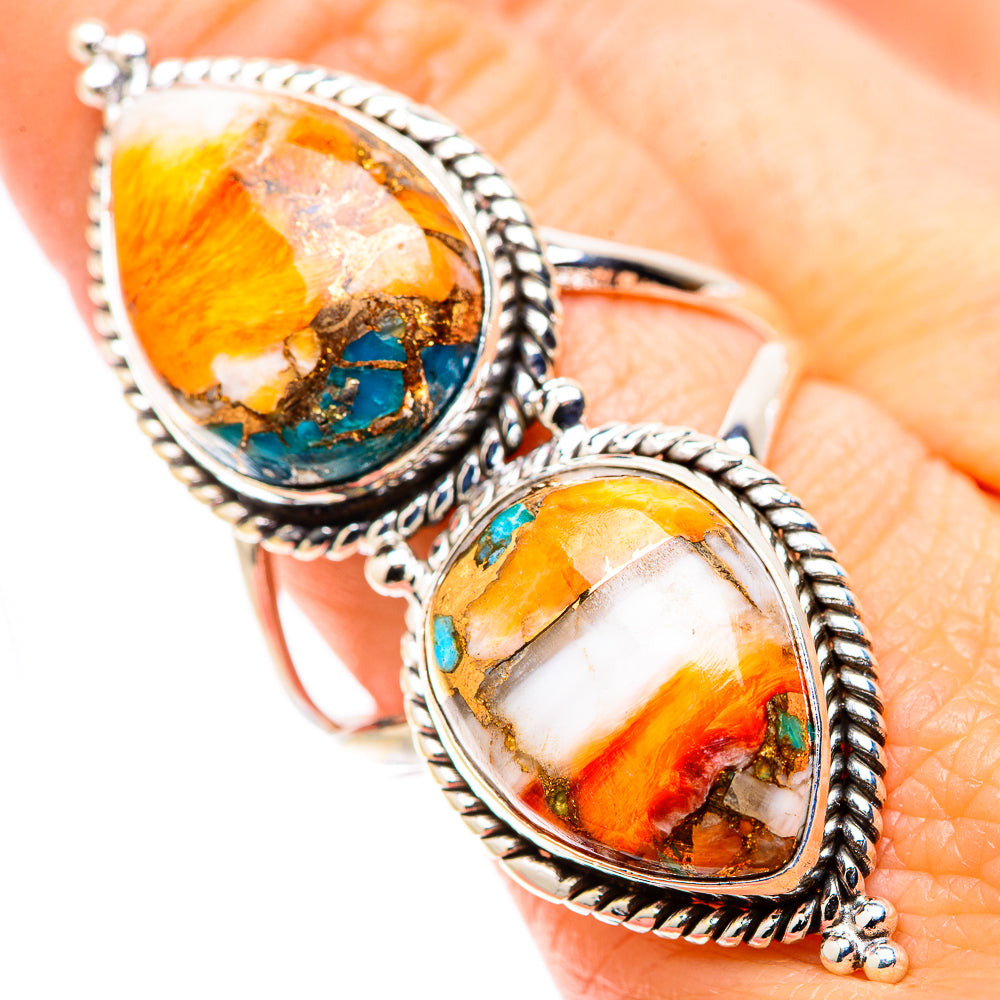 Spiny Oyster Turquoise Rings handcrafted by Ana Silver Co - RING130320
