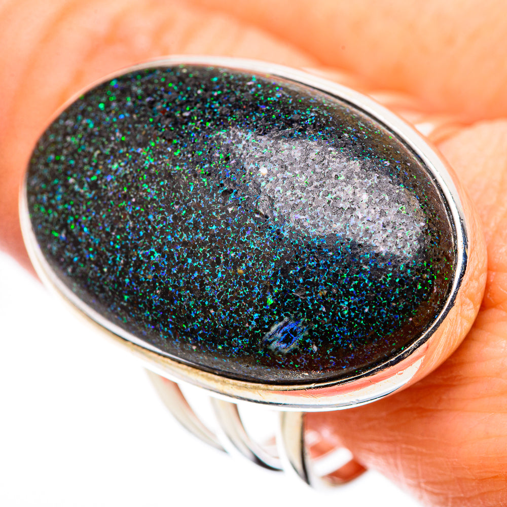 Andamooka Opal Rings handcrafted by Ana Silver Co - RING130324