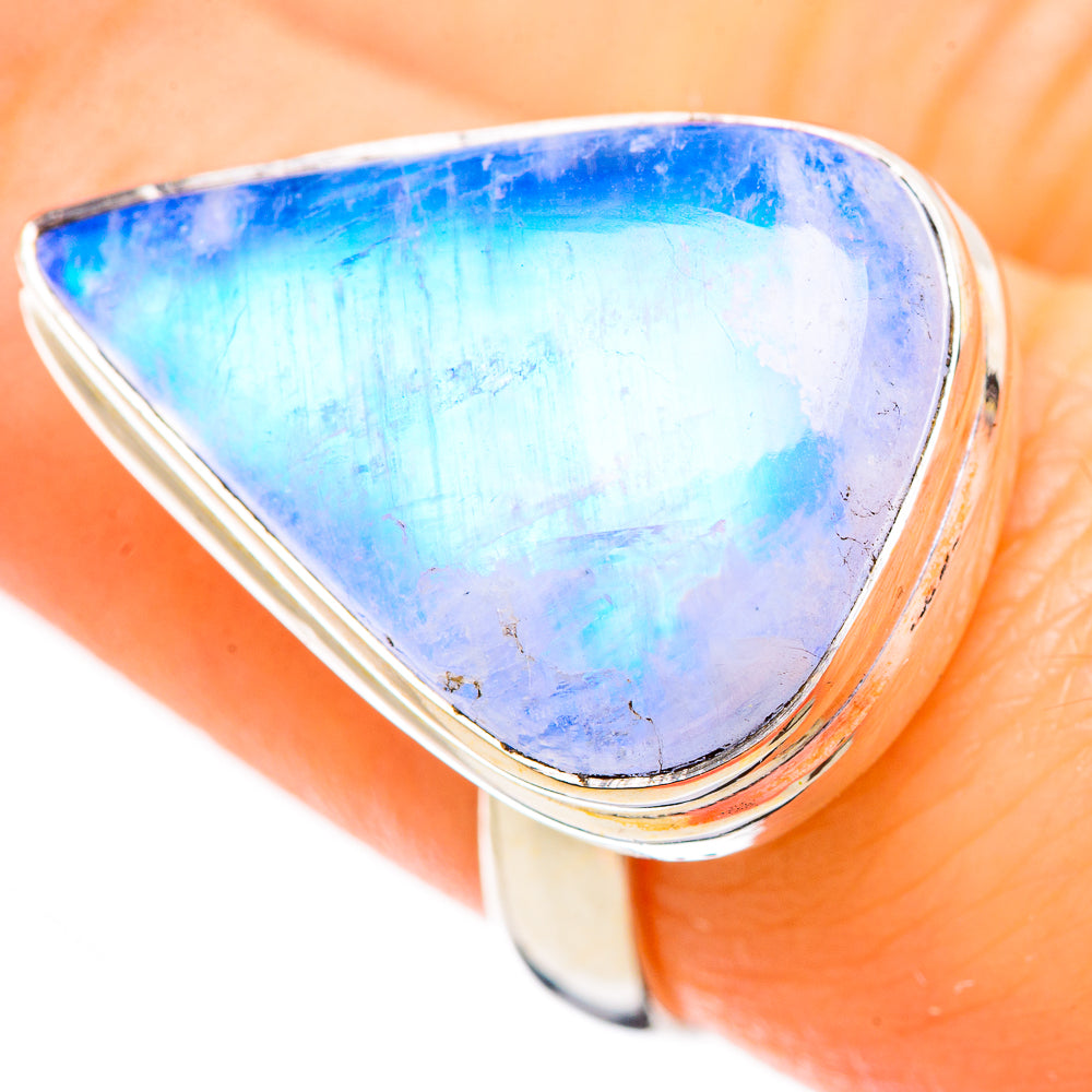 Rainbow Moonstone Rings handcrafted by Ana Silver Co - RING130331