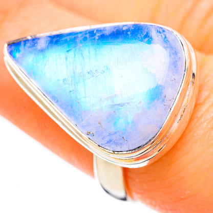 Rainbow Moonstone Rings handcrafted by Ana Silver Co - RING130331