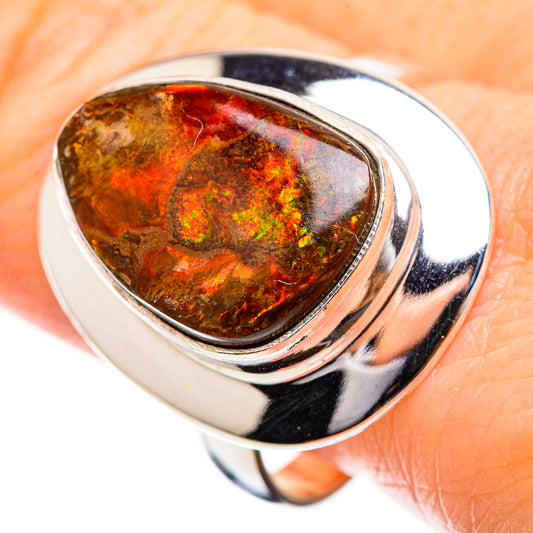 Ammolite Rings handcrafted by Ana Silver Co - RING130341