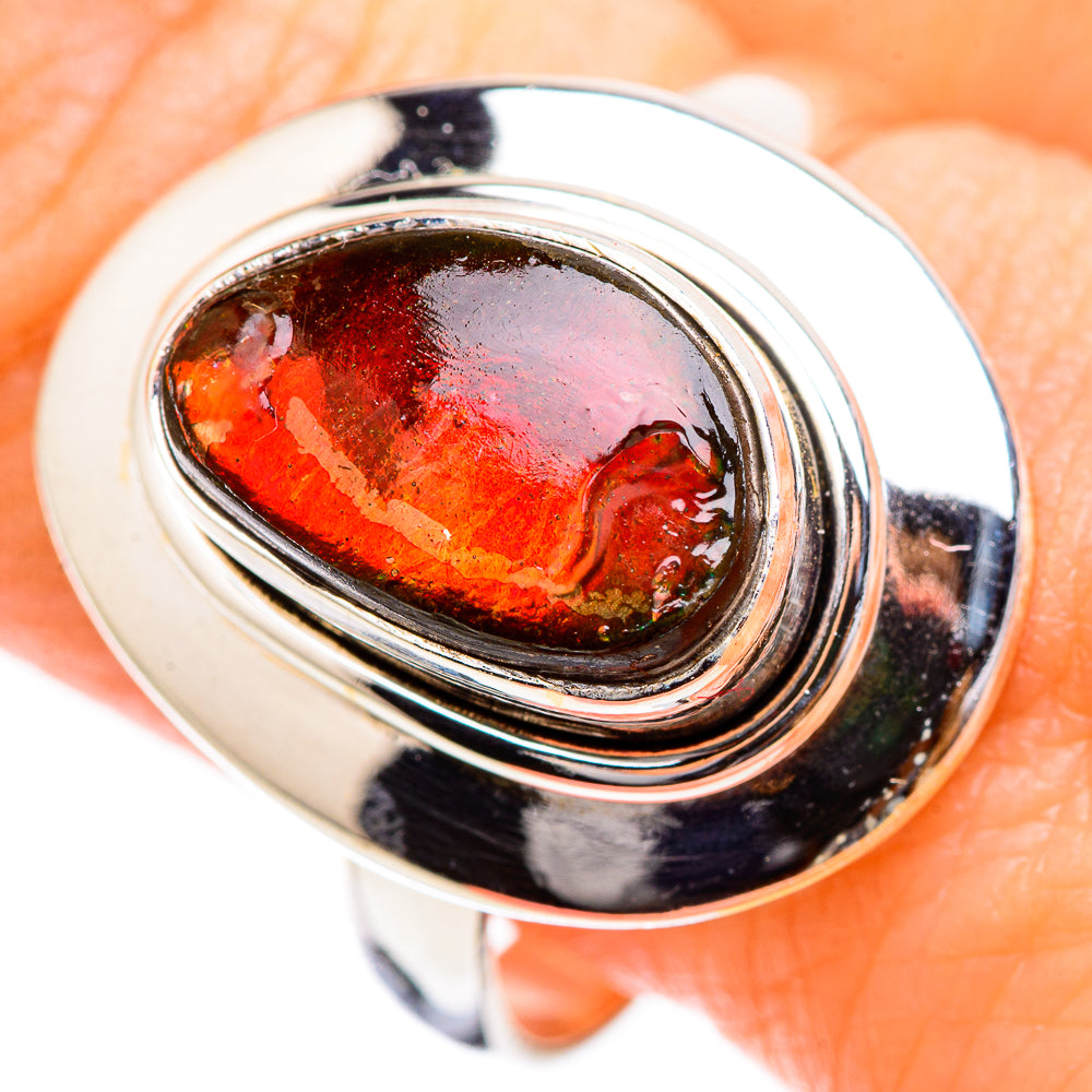 Ammolite Rings handcrafted by Ana Silver Co - RING130342