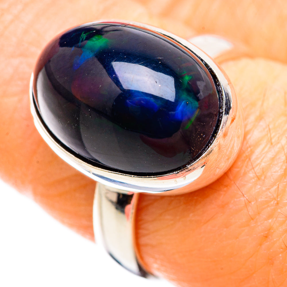 Black Opal Rings handcrafted by Ana Silver Co - RING130350