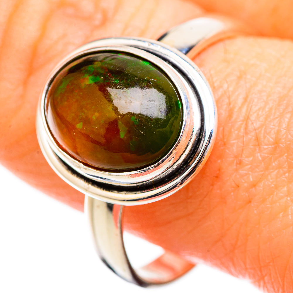 Black Opal Rings handcrafted by Ana Silver Co - RING130351