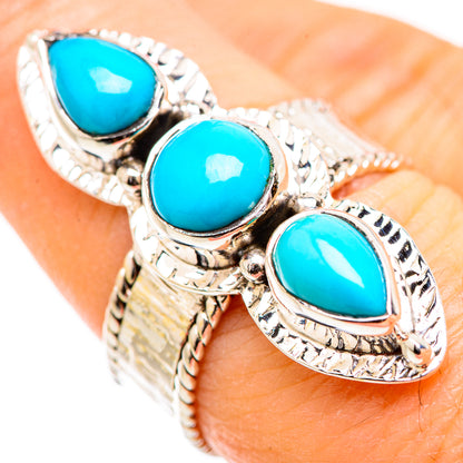 Sleeping Beauty Turquoise Rings handcrafted by Ana Silver Co - RING130355