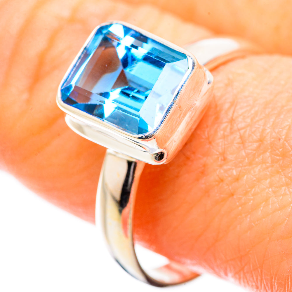 Blue Topaz Rings handcrafted by Ana Silver Co - RING130359