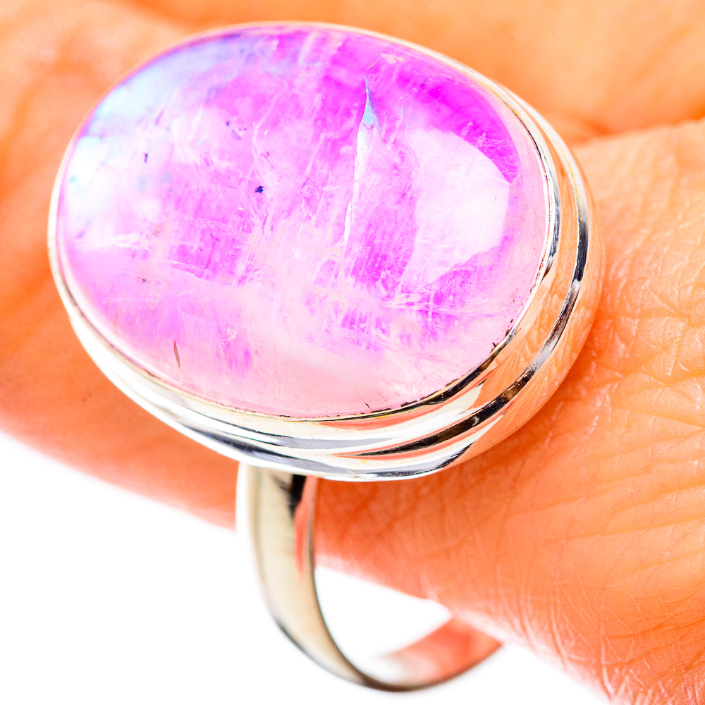 Pink Moonstone Rings handcrafted by Ana Silver Co - RING130368