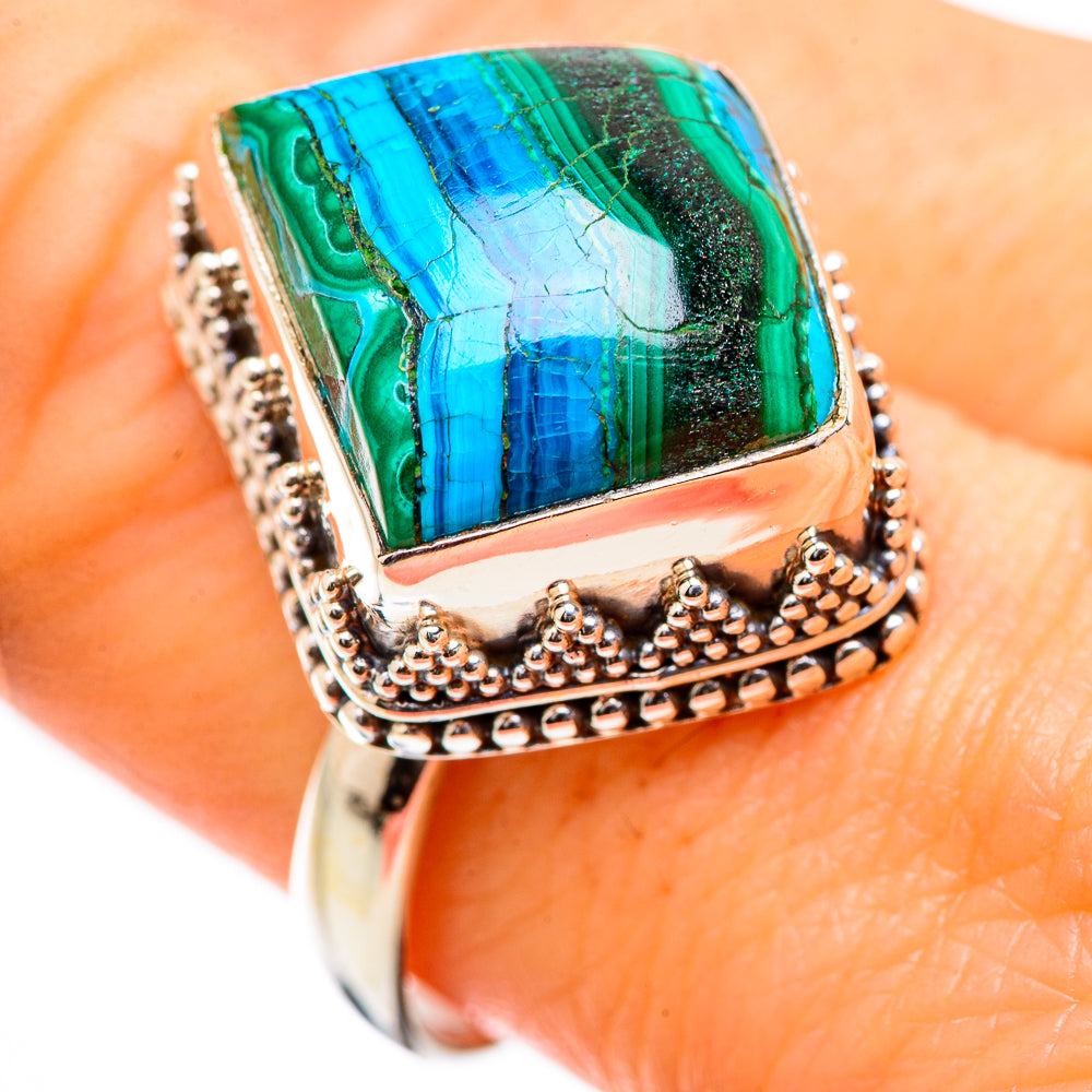 Malachite In Chrysocolla Rings handcrafted by Ana Silver Co - RING130376