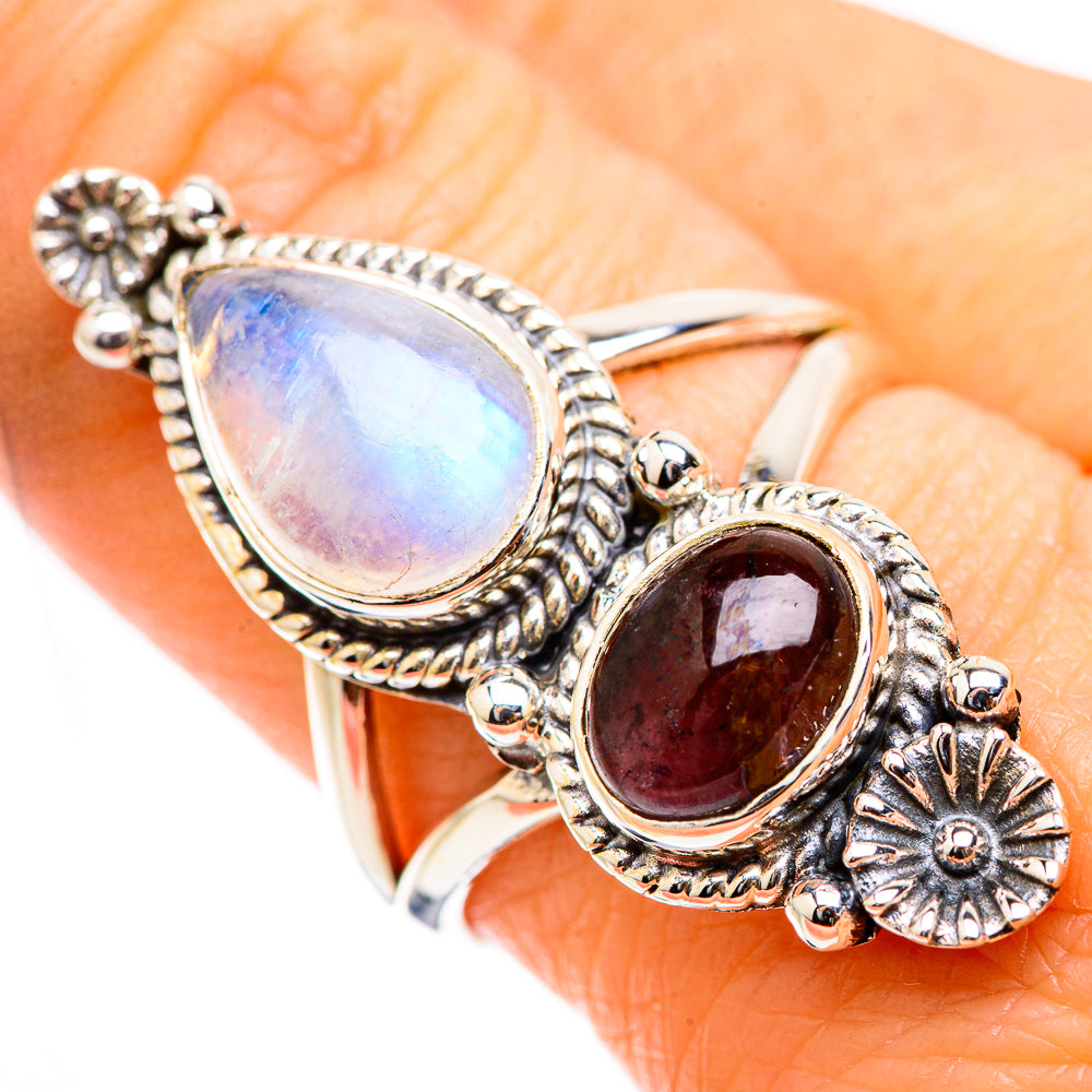 Rainbow Moonstone Rings handcrafted by Ana Silver Co - RING130377