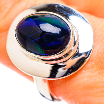 Black Opal Rings handcrafted by Ana Silver Co - RING130380