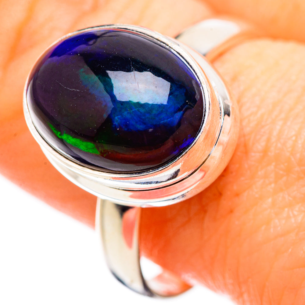 Black Opal Rings handcrafted by Ana Silver Co - RING130381