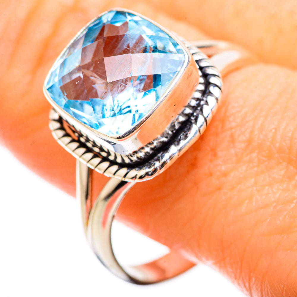 Blue Lace Agate Rings handcrafted by Ana Silver Co - RING130385