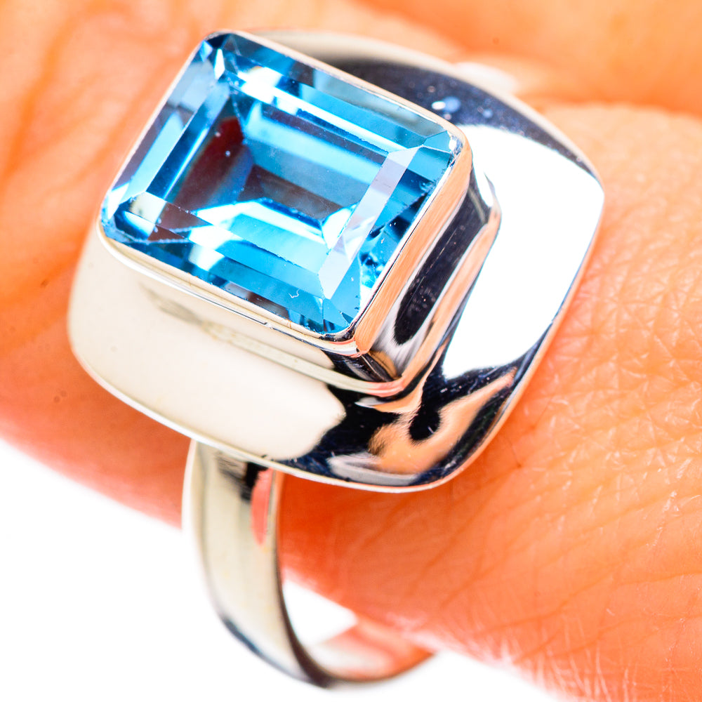Blue Topaz Rings handcrafted by Ana Silver Co - RING130390