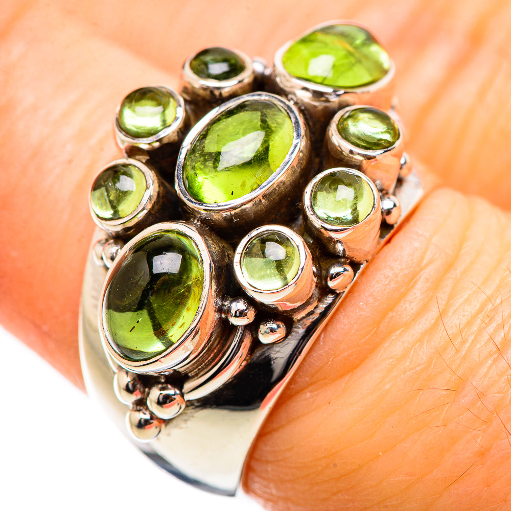 Green Tourmaline Rings handcrafted by Ana Silver Co - RING130394