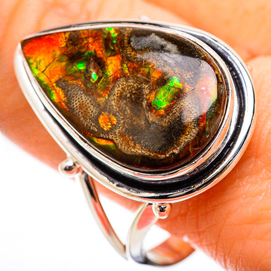 Ammolite Rings handcrafted by Ana Silver Co - RING130405
