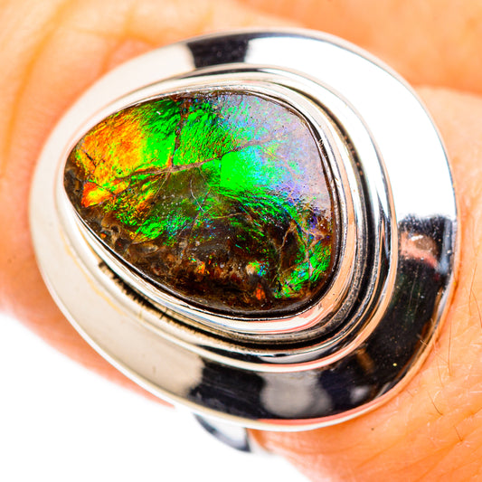 Ammolite Rings handcrafted by Ana Silver Co - RING130407