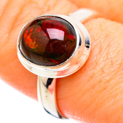 Black Opal Rings handcrafted by Ana Silver Co - RING130411