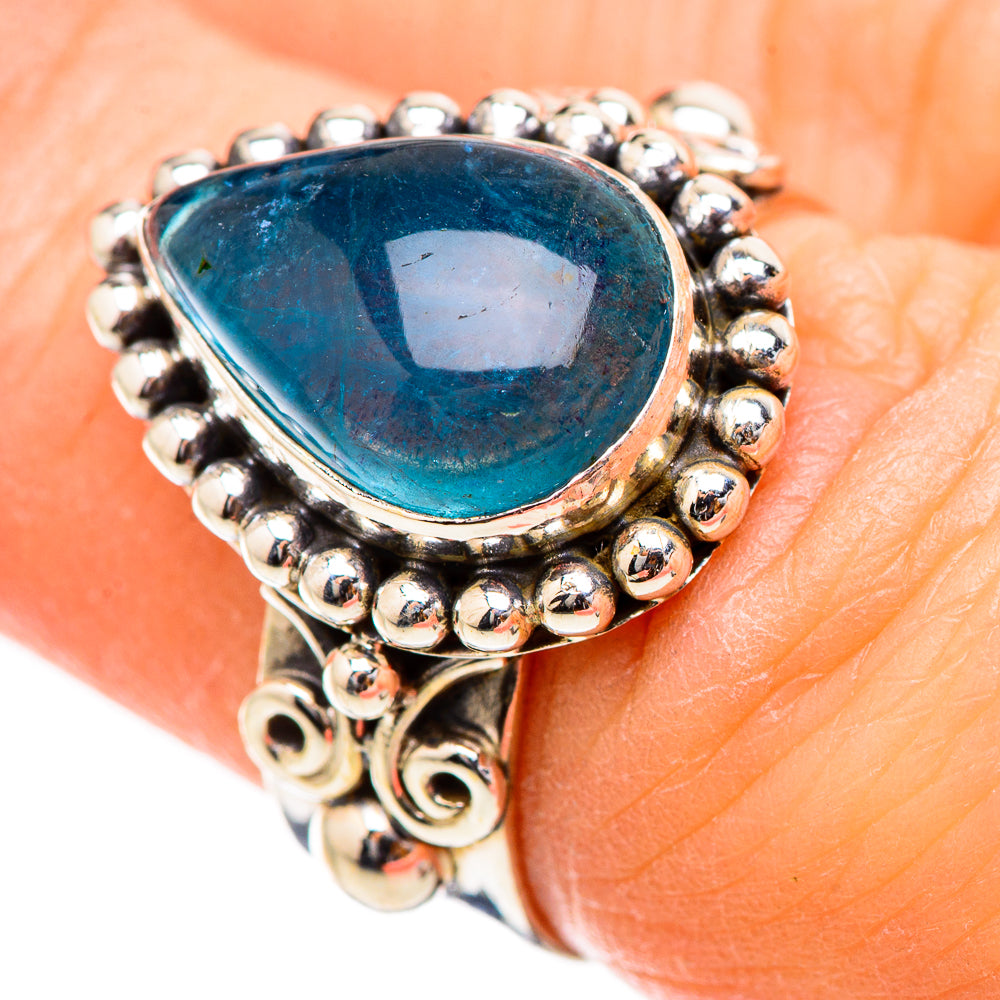 Blue Fluorite Rings handcrafted by Ana Silver Co - RING130417