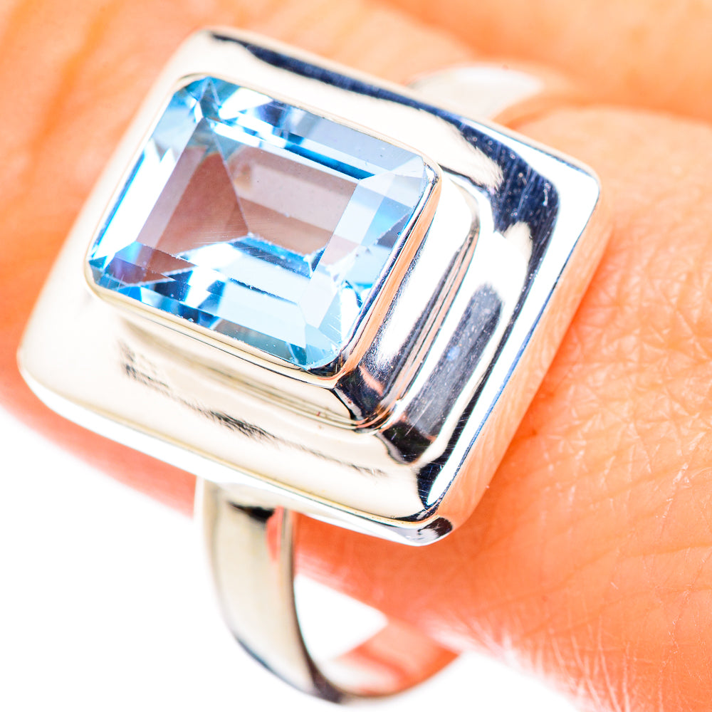 Blue Topaz Rings handcrafted by Ana Silver Co - RING130419