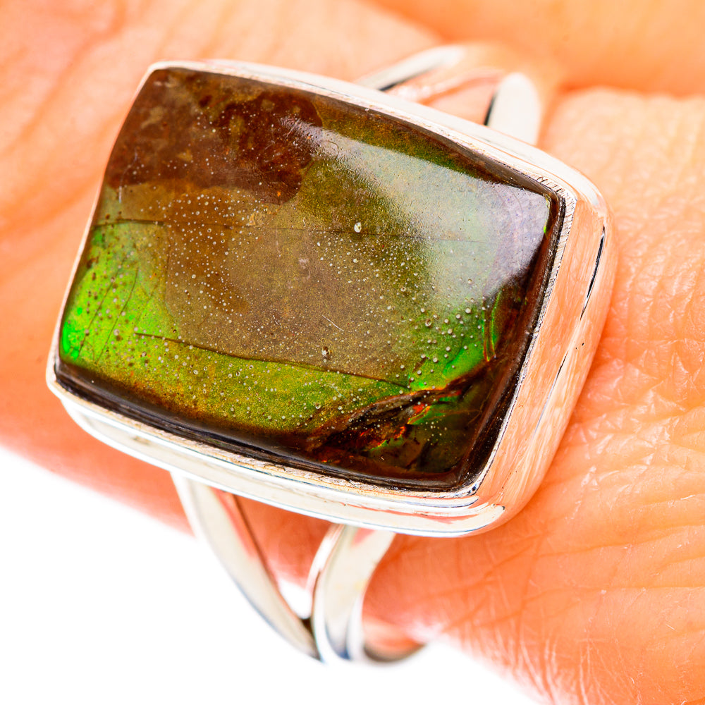 Ammolite Rings handcrafted by Ana Silver Co - RING130423