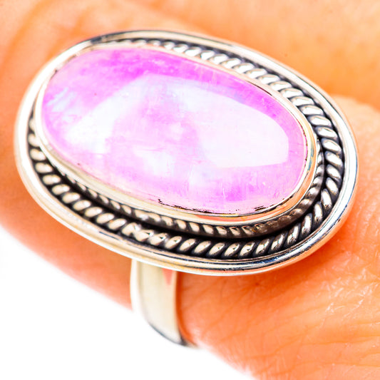 Pink Moonstone Rings handcrafted by Ana Silver Co - RING130428