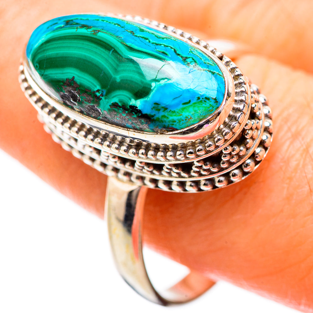 Malachite In Chrysocolla Rings handcrafted by Ana Silver Co - RING130435