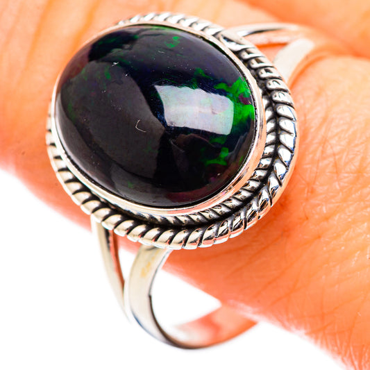 Black Opal Rings handcrafted by Ana Silver Co - RING130439