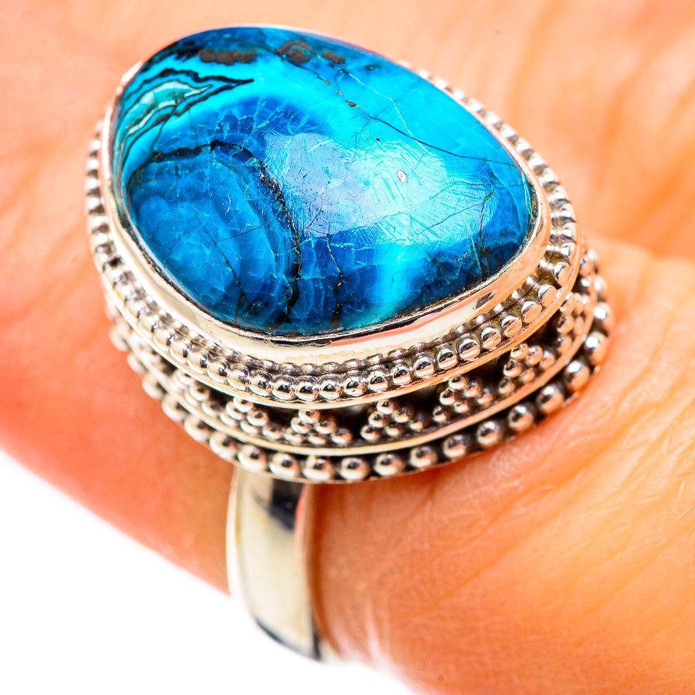 Chrysocolla In Malachite Rings handcrafted by Ana Silver Co - RING130448