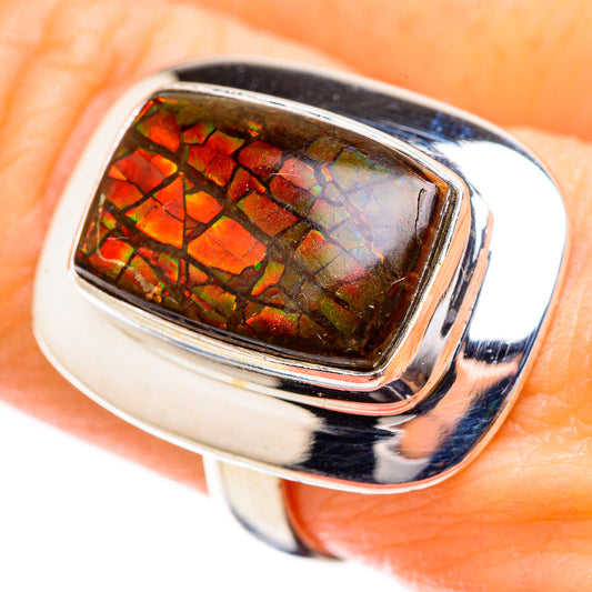 Ammolite Rings handcrafted by Ana Silver Co - RING130462