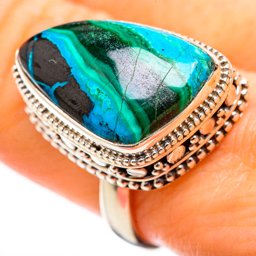 Chrysocolla In Malachite Rings handcrafted by Ana Silver Co - RING130464