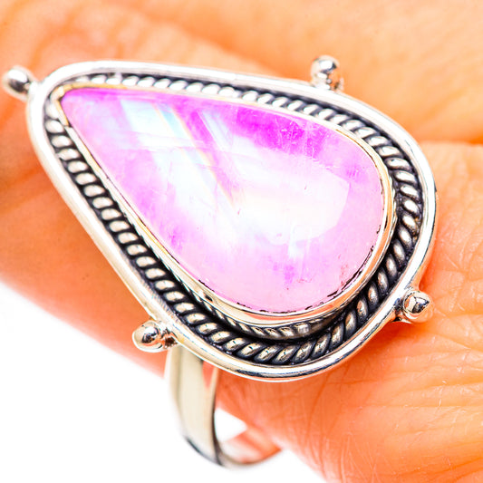 Pink Moonstone Rings handcrafted by Ana Silver Co - RING130490
