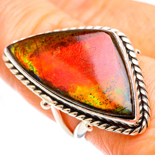 Ammolite Rings handcrafted by Ana Silver Co - RING130492