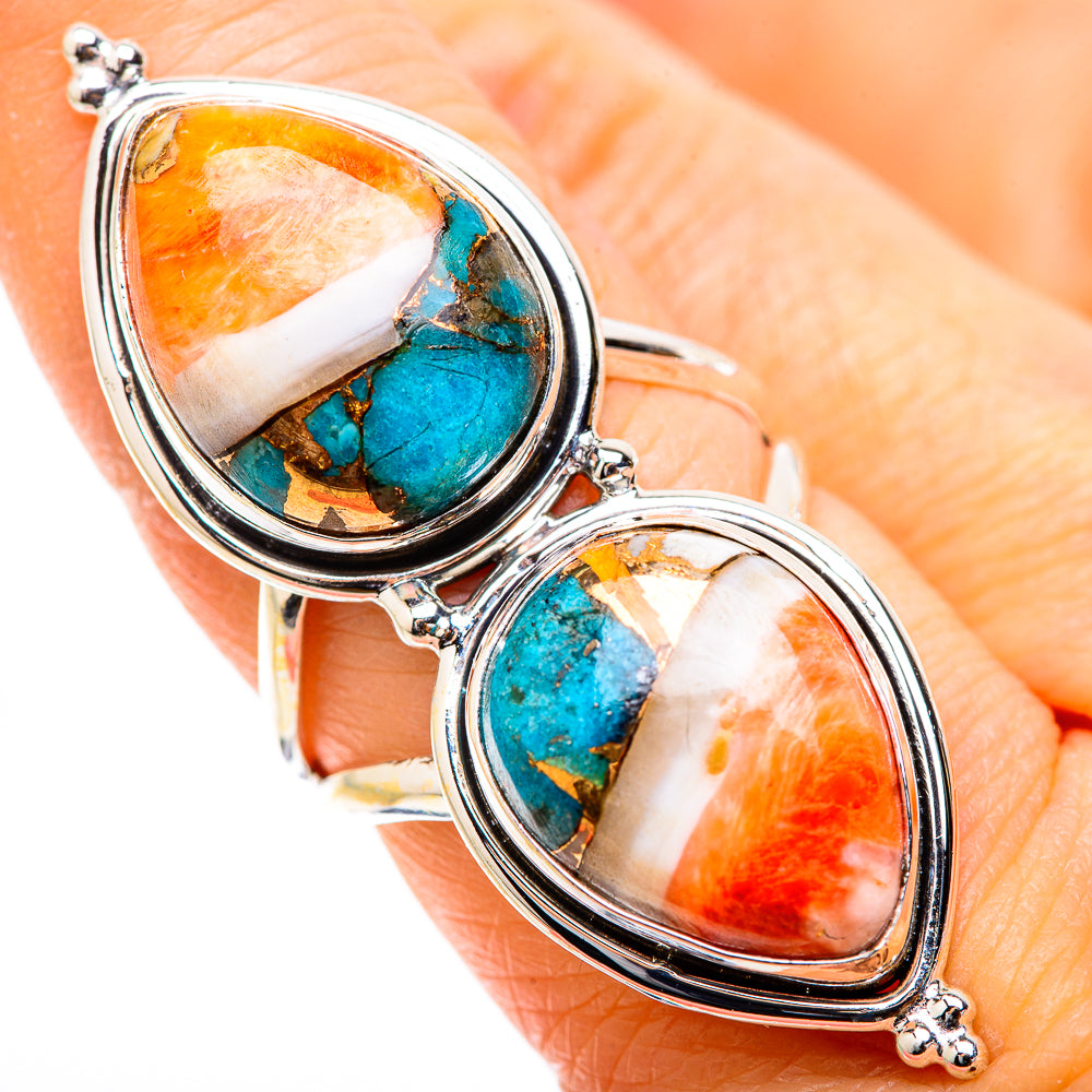 Spiny Oyster Turquoise Rings handcrafted by Ana Silver Co - RING130500